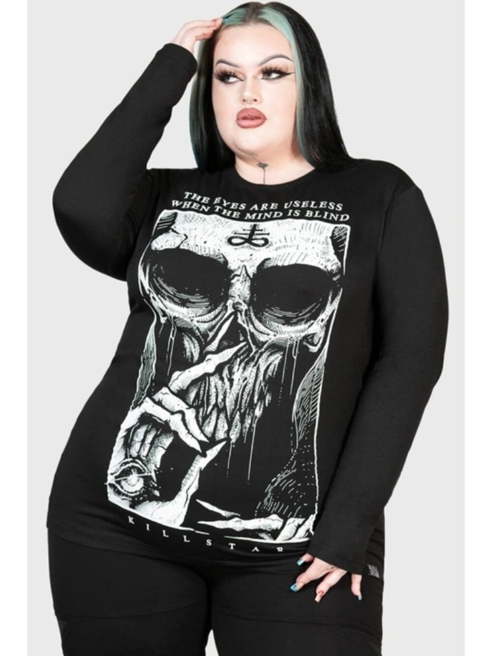 Long sleeve t-shirt KILLSTAR - Blind Mind - Black